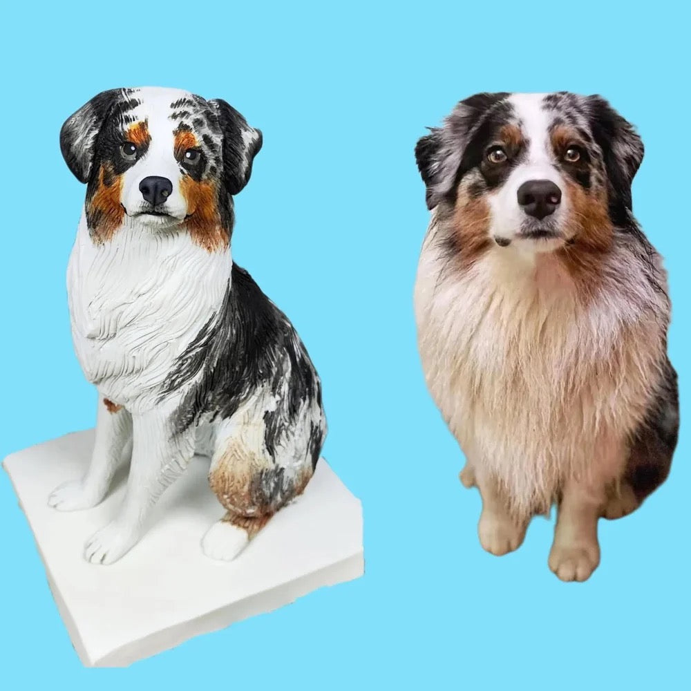 Custom Dog Figurine Shepherd Dog, Personalized dog portrait figure, unique gifts for pet lover, pet memorial, pet loss