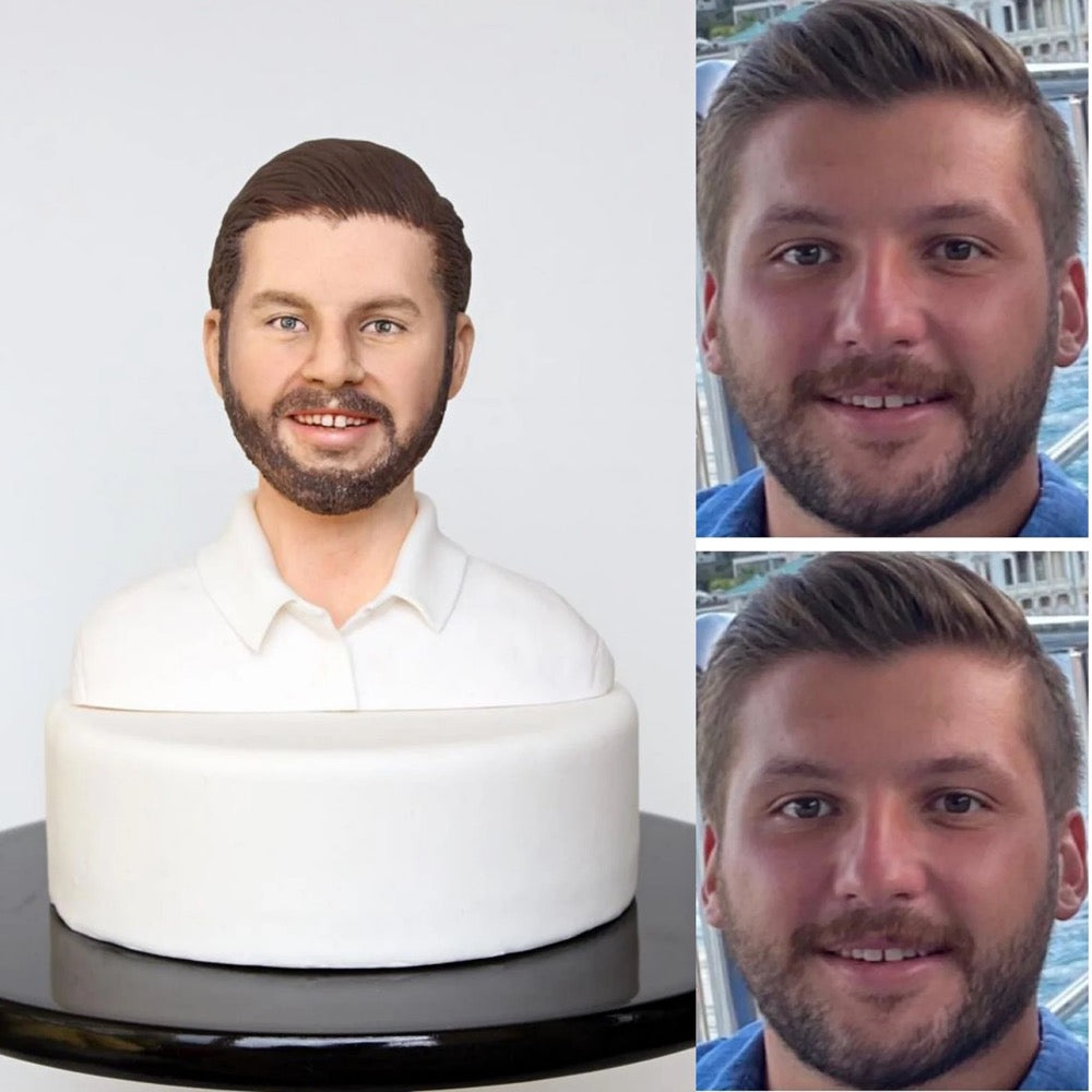 Custom Memorial Bust Sculpture - Personalized 3D Portrait from Photo - uDesign Gift
