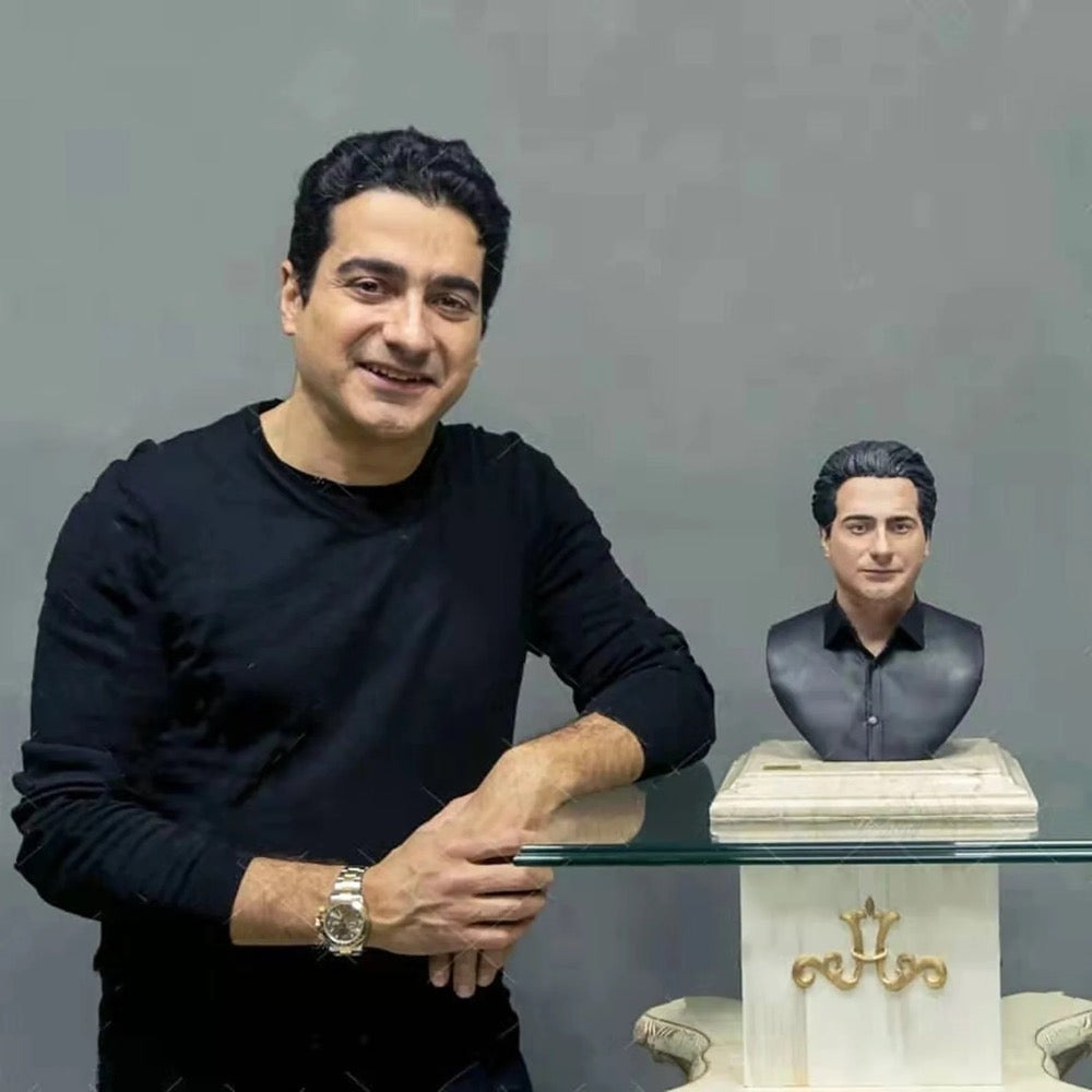 Custom Memorial Bust Sculpture - Personalized 3D Portrait from Photo