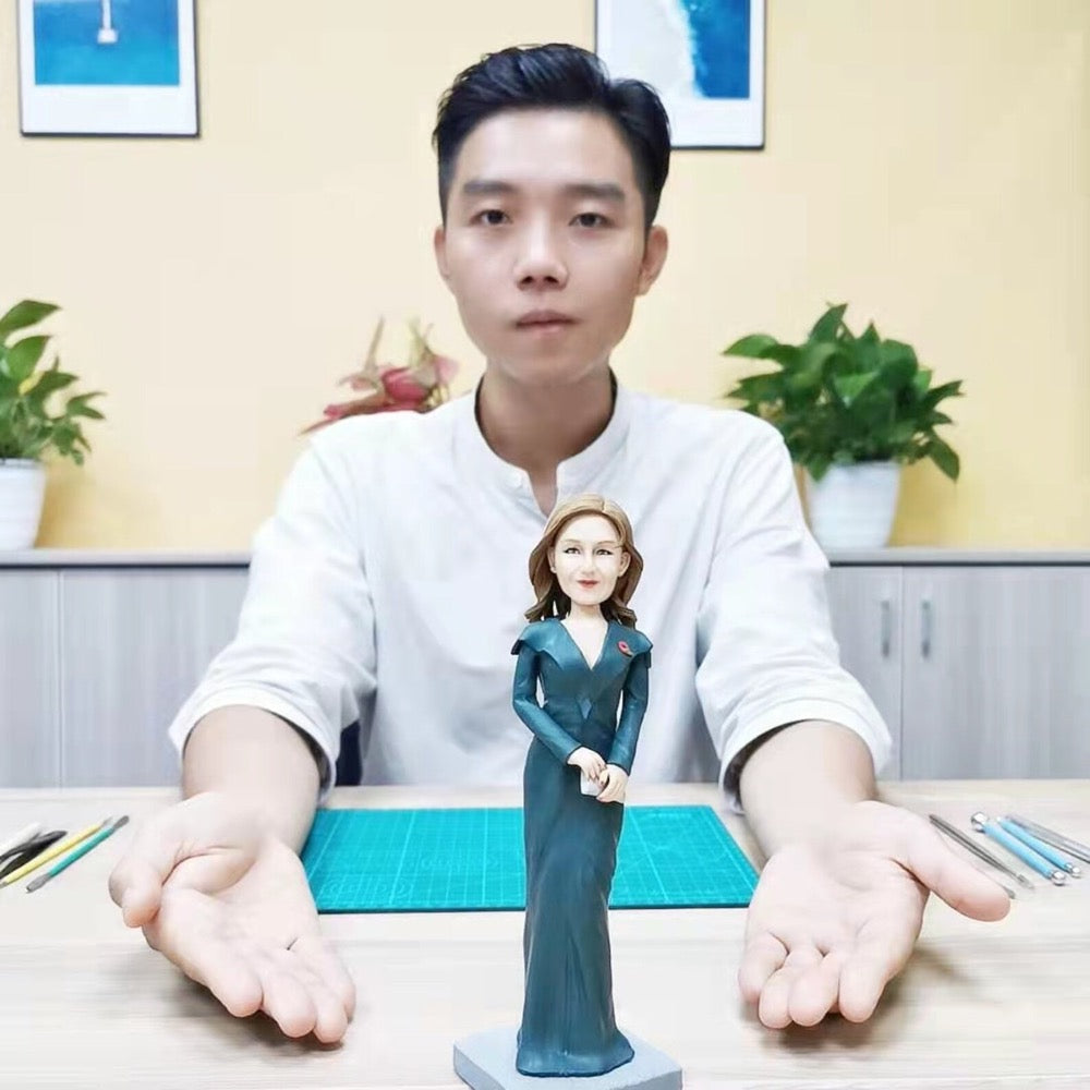 custom bobblehead for teacher, personalized figurine doll cake topper, Unique teacher appreciation Gift for teacher, women, Wife, Mother, Grandma, female boss - uDesign Gift