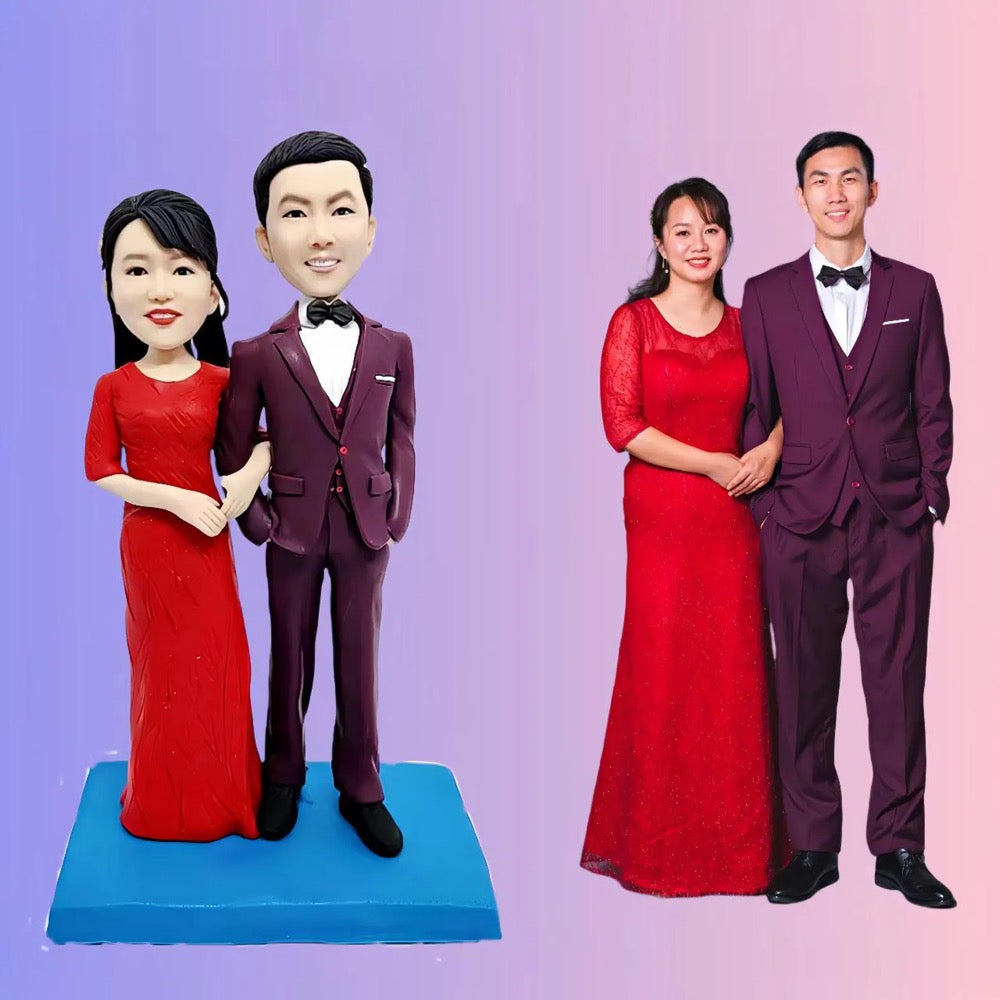 Personalized Custom Couple Bobbleheads from Your Photos - Perfect Anniversary & Wedding Gift - uDesign Gift