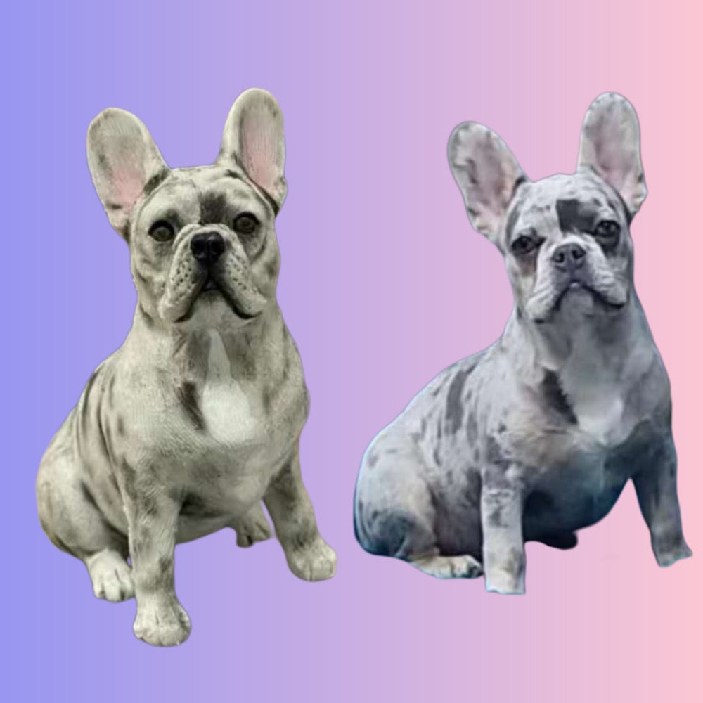 Custom pet figurine with picture, Personalized French bulldog portrait figure, unique gifts for pet lover, pet memorial, pet loss - uDesign Gift