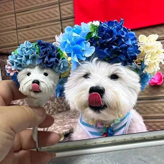 Custom pet figurine with picture, Personalized Staffordshire Bull dog portrait figure, unique gifts for pet lover, pet memorial, pet loss - uDesign Gift