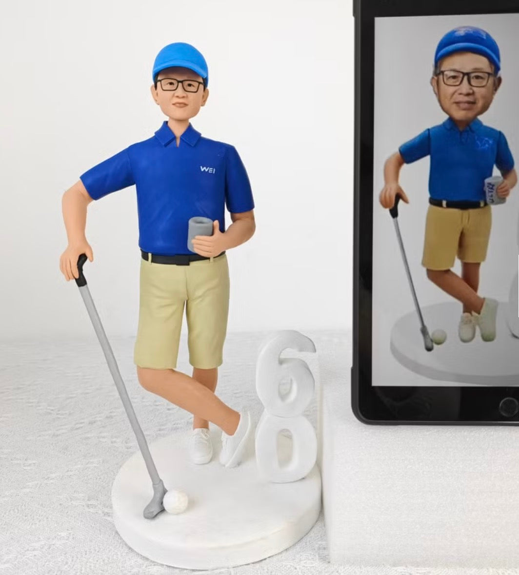 Custom Golf Bobblehead - Personalized Figure - Handmade Gift for Golf Lovers - uDesign Gift