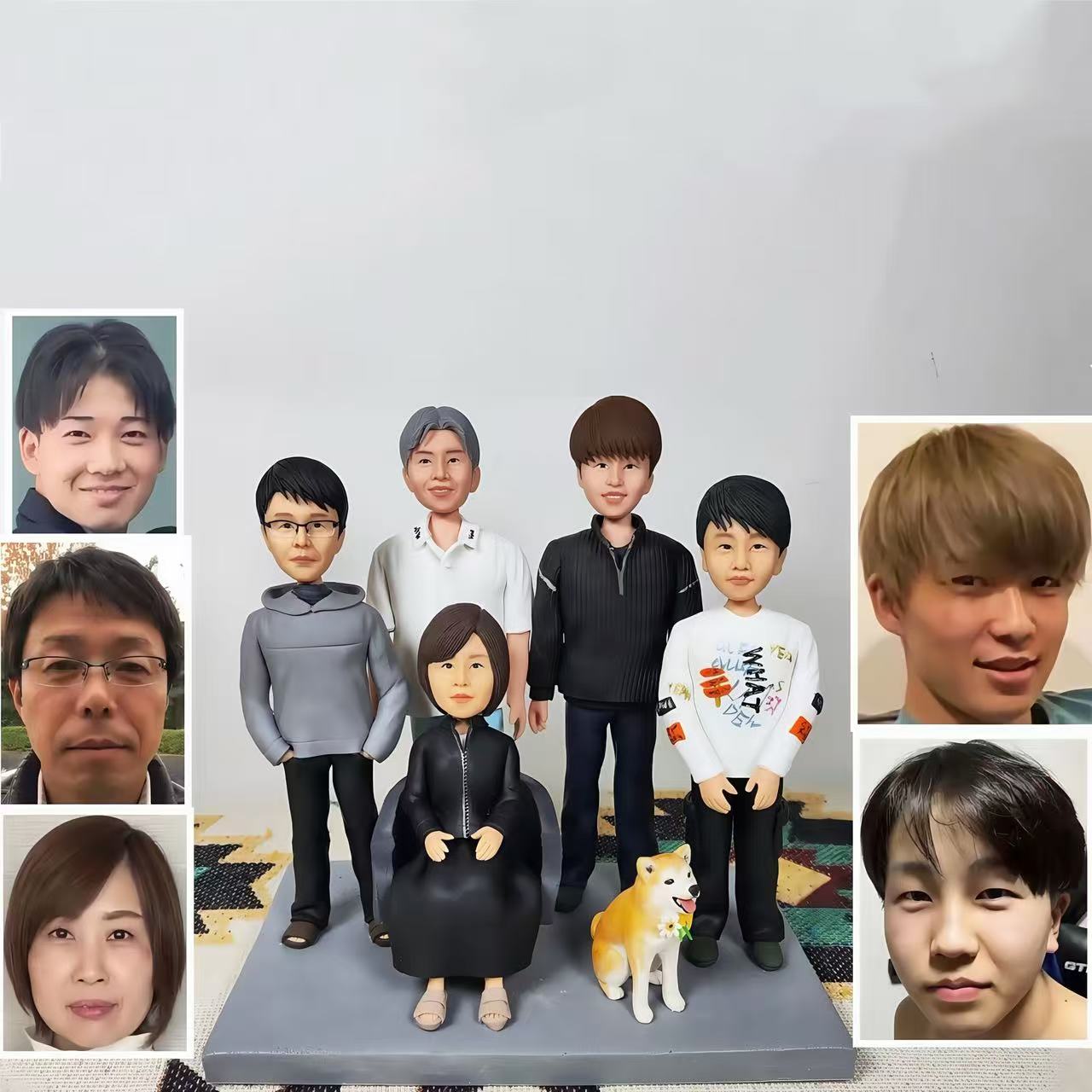 Custom Family Bobblehead - Personalized 3D Figurine from Photo | Unique Gift for Reunions & Memorials - uDesign Gift