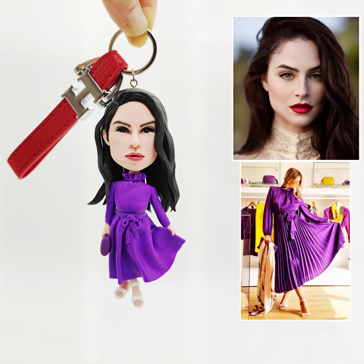 Custom Keychain figure for Men, Personalized 3d figurine keychain with Photo, Unique Birthday Anniversary Gift for Husband, Boyfriend, Dad, Boss, Grandpa - uDesign Gift
