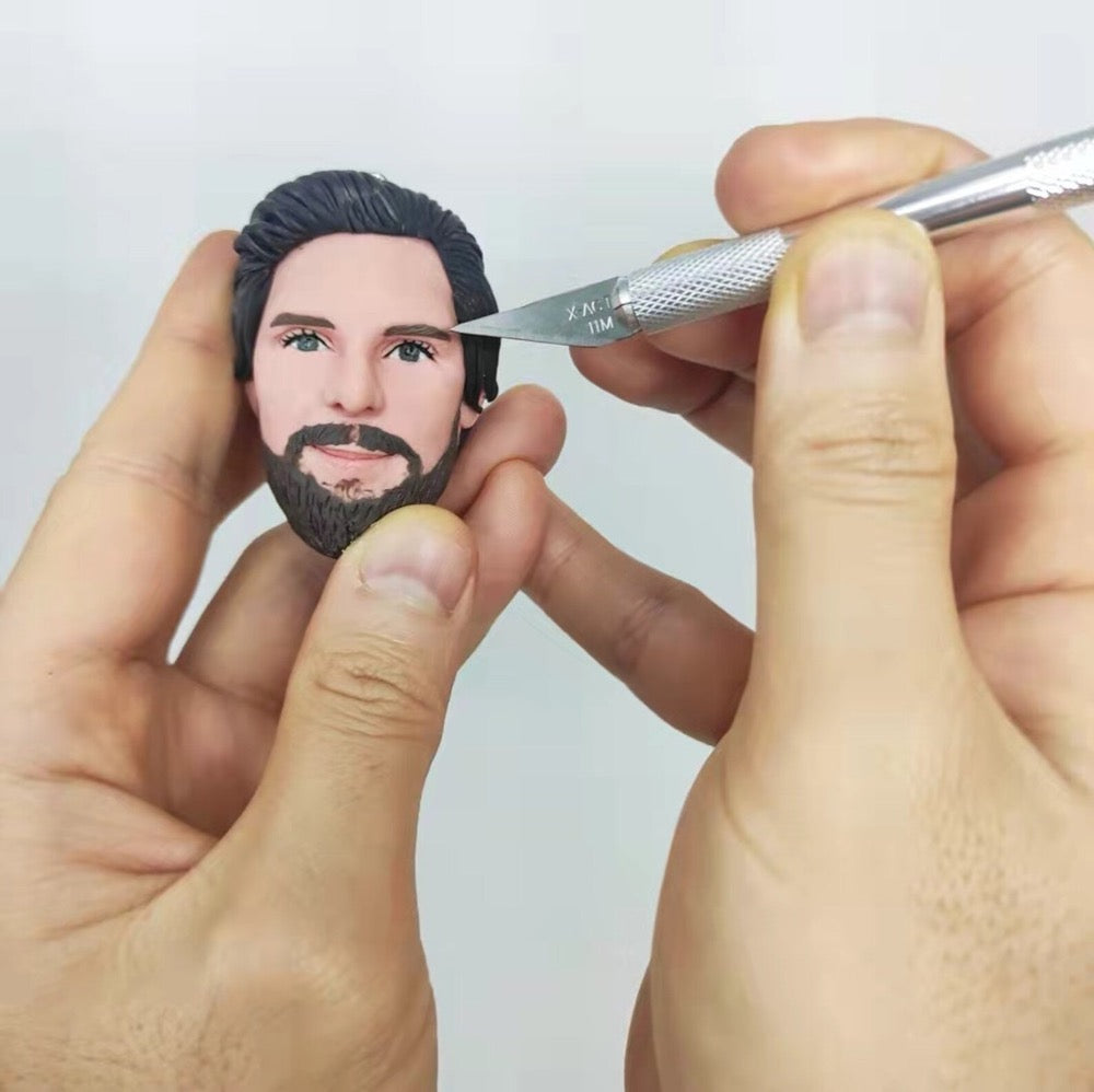 Custom Keychain figure for Men, Personalized 3d figurine keychain with Photo, Unique Birthday Anniversary Gift for Husband, Boyfriend, Dad, Boss, Grandpa - uDesign Gift