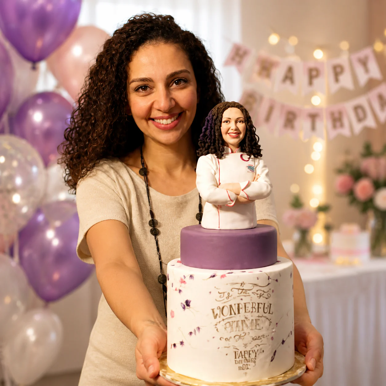 Custom Bust Sculpture Cake Topper for Birthday - uDesign Gift