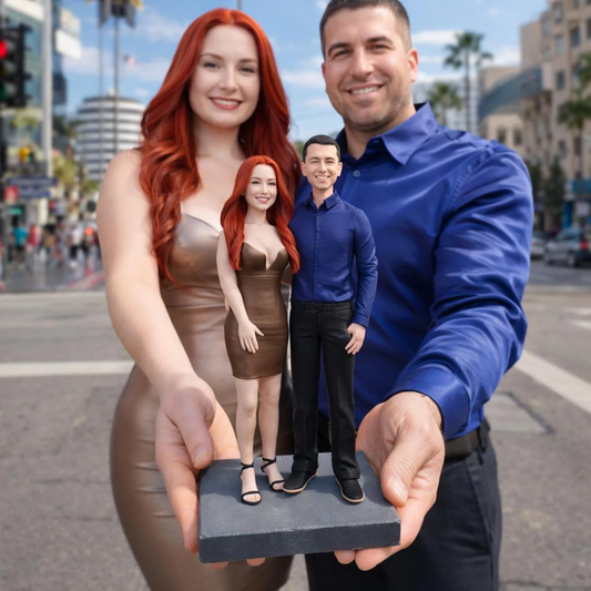 custom bobble head Couple, bobblehead wedding cake topper - uDesign Gift