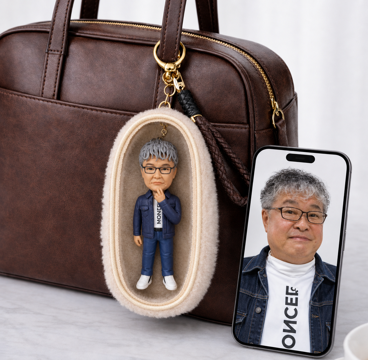 Custom Keychain figure, custom bag charm figurine, doll, purse doll - uDesign Gift