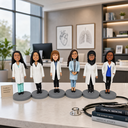 Custom Group Bobble heads, Custom Team Portrait Figure - uDesign Gift