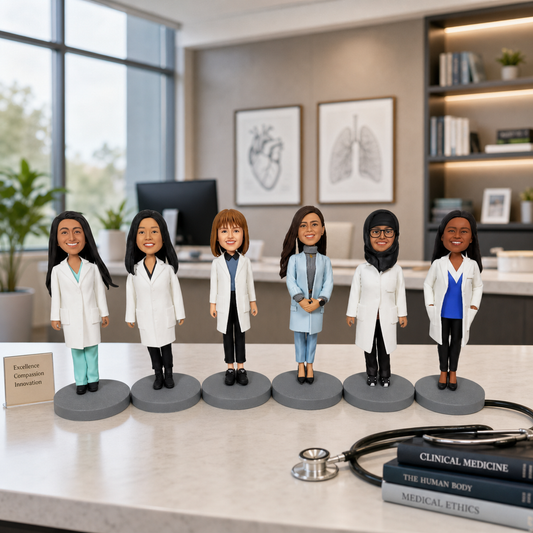 Custom Group Bobble heads, Custom Team Portrait Figure - uDesign Gift