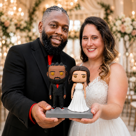 Custom Black Couple FUNKO Pop for Wedding handmade from photo