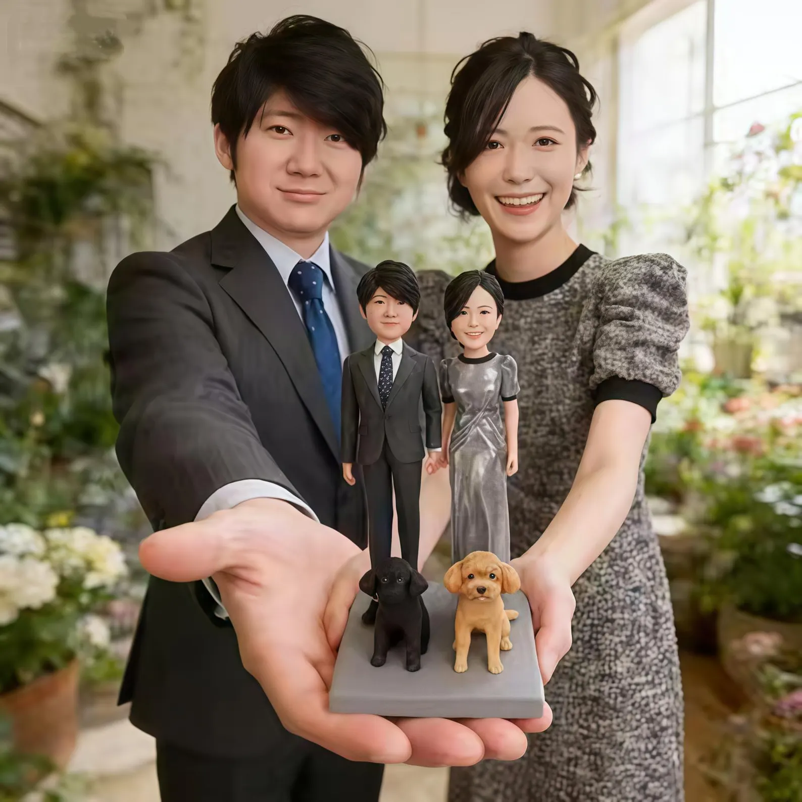 Custom Bride and Groom Figurines handmade From Photo
