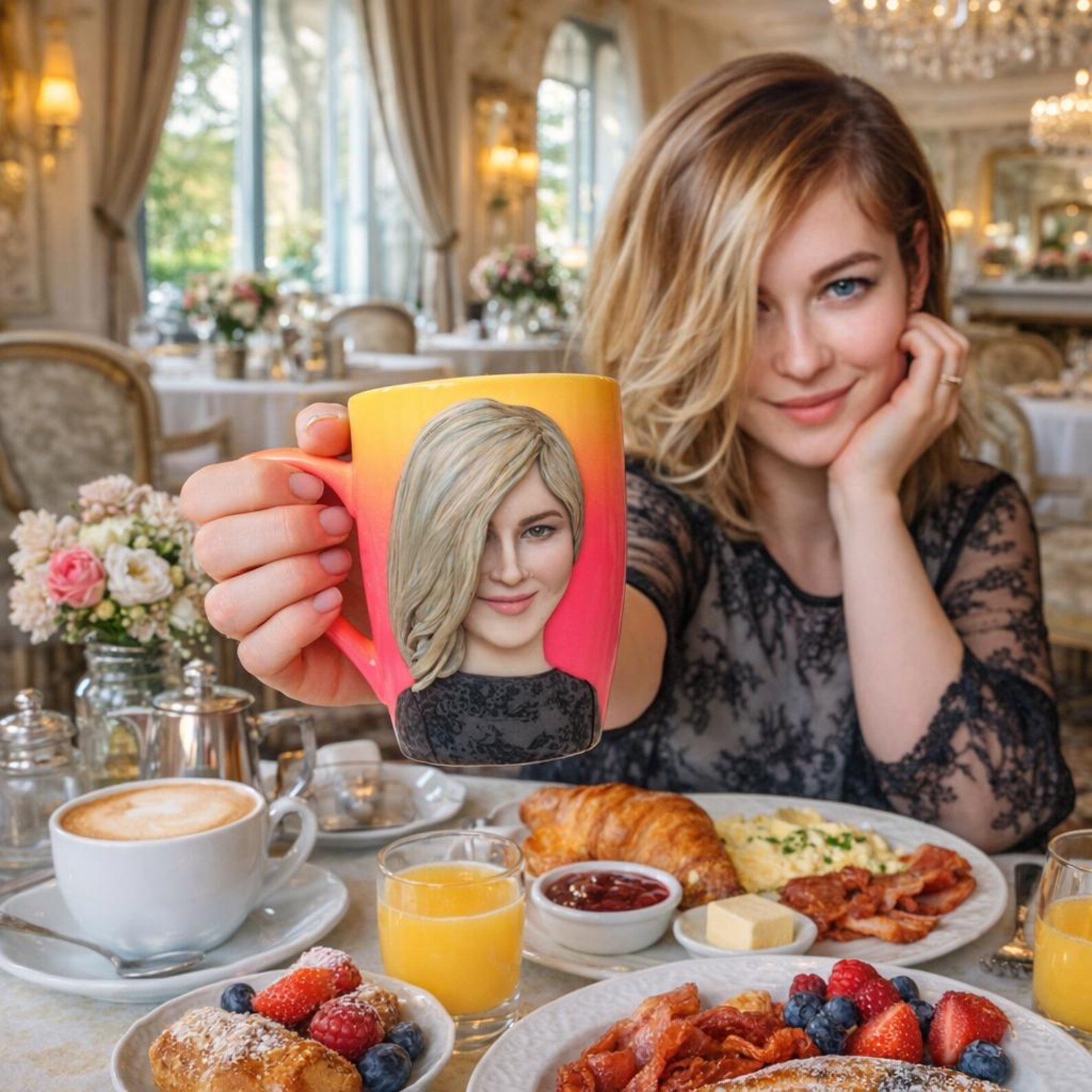 Custom Coffee Lover Figure Mug from Photo