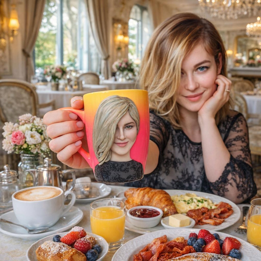 Custom Coffee Lover Figure Mug from Photo