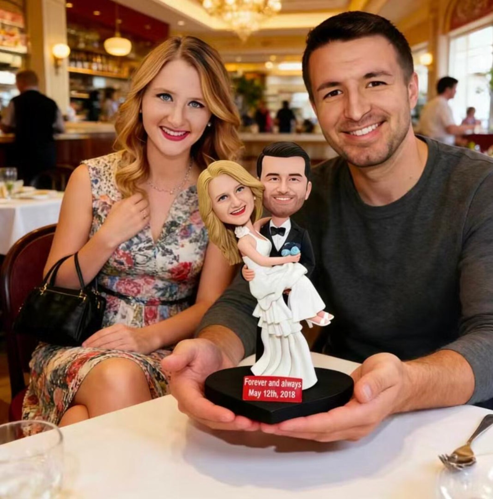 Custom Couple Bobblehead handmade From Photo, personalized Anniversary Gift