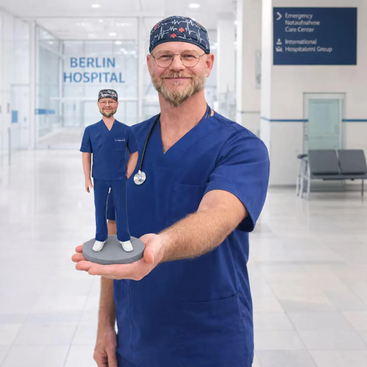 Custom Doctor Figurine from Photo, personalized gift made by hand