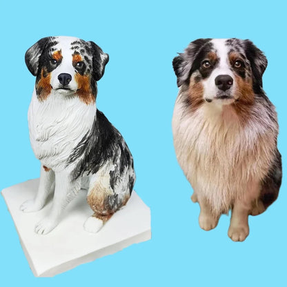 Custom Dog Figurine Shepherd Dog, Personalized dog portrait figure, unique gifts for pet lover, pet memorial, pet loss