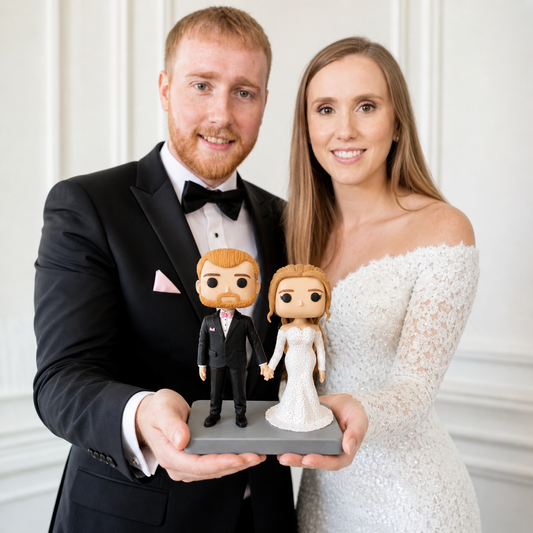 Custom Engagement Funko Pop for Couple handmade from photo