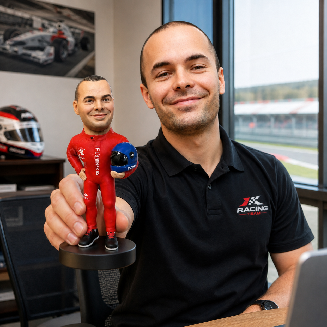 Custom F1 Racer Bobblehead handmade From Photo