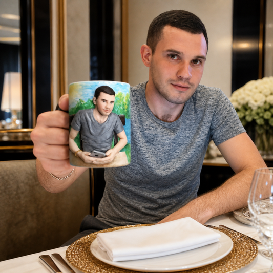 Custom Figure Mug for Boyfriend handmade from Photo