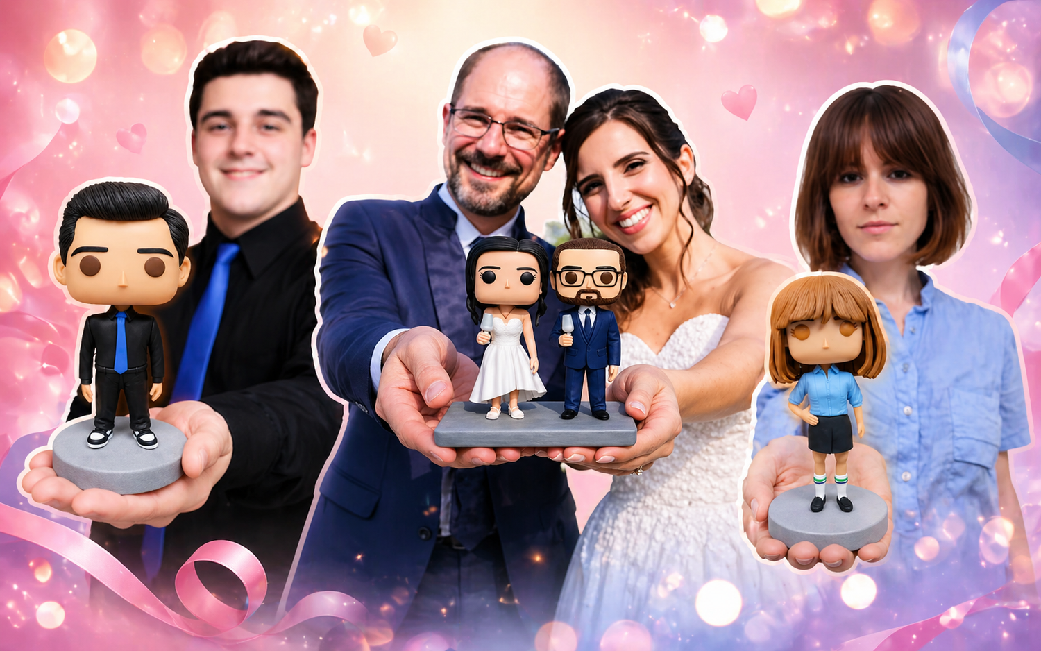 Pop Style Mini Figuren nach Foto als personalisierte Geschenke für Geburtstag Hochzeit Paare und Sammler