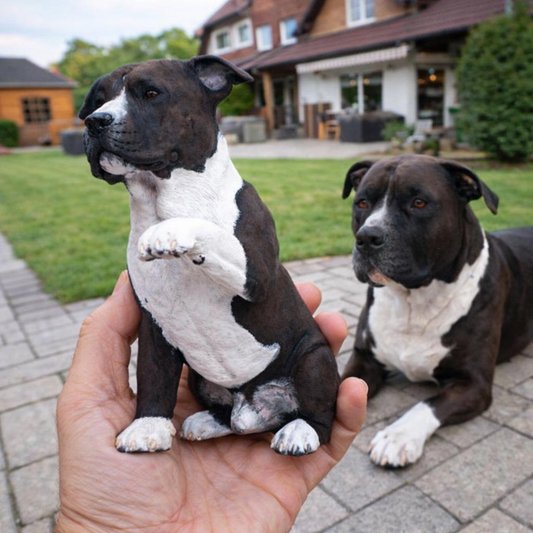 Custom Staffordshire Bull Dog Figurine handmade from photo
