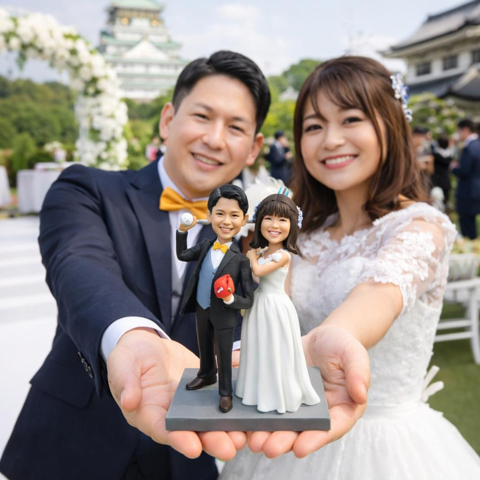 Custom Wedding Bobbleheads handmade from photo, Personalized Couple Gift