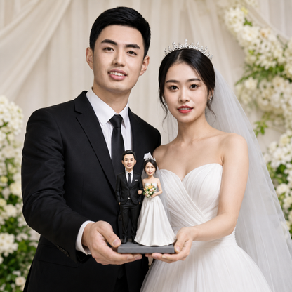 Custom Wedding Bobbleheads – Personalized Couple Gift handmade from photo