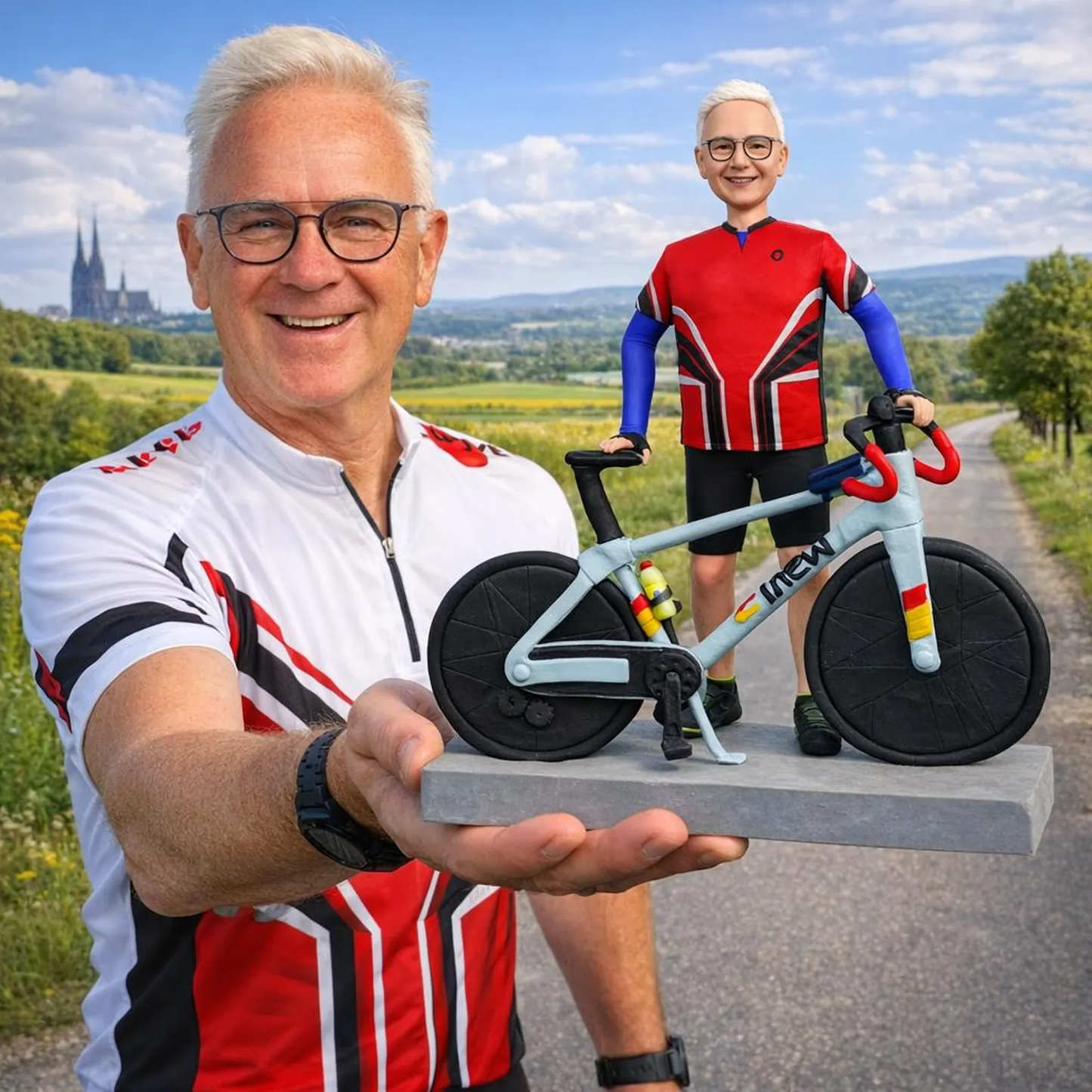 Cyclist Figurine Personalized – Custom Bike Rider Gift from photo
