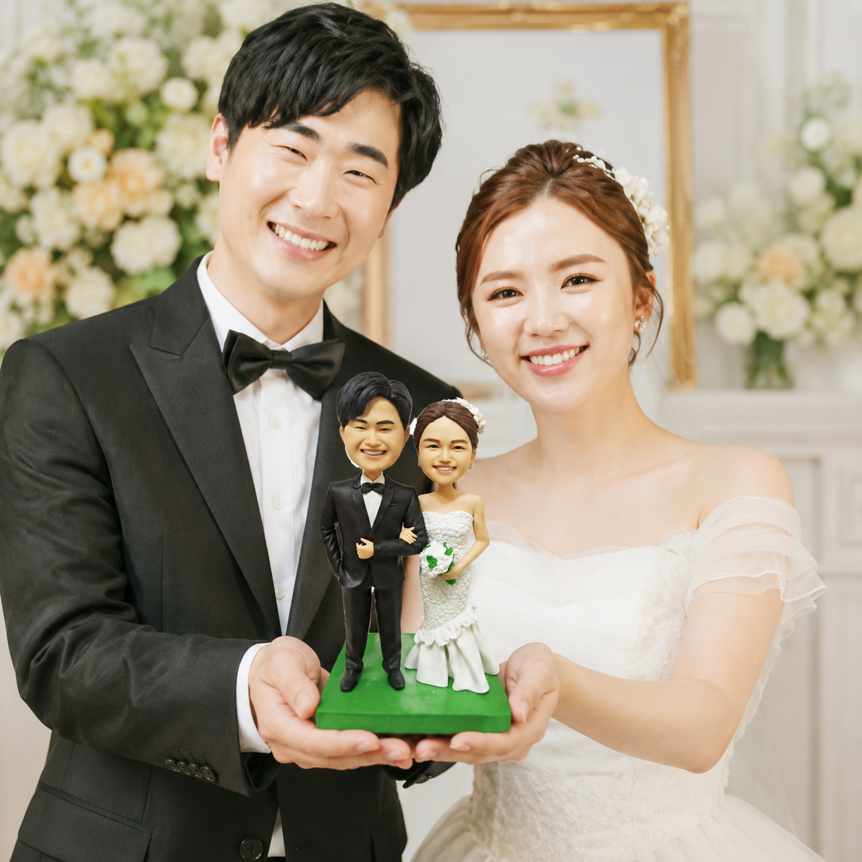 Marriage Registration Gift – Custom Couple Figurines handmade from photo