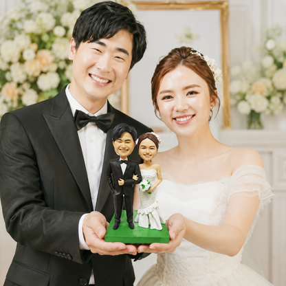 Marriage Registration Gift – Custom Couple Figurines handmade from photo