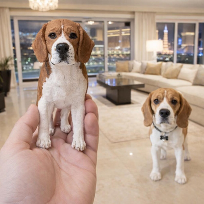 Personalized Beagle Dog Sculpture handmade from photo