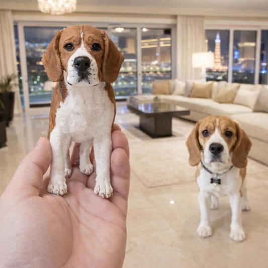 Personalized Beagle Dog Sculpture handmade from photo