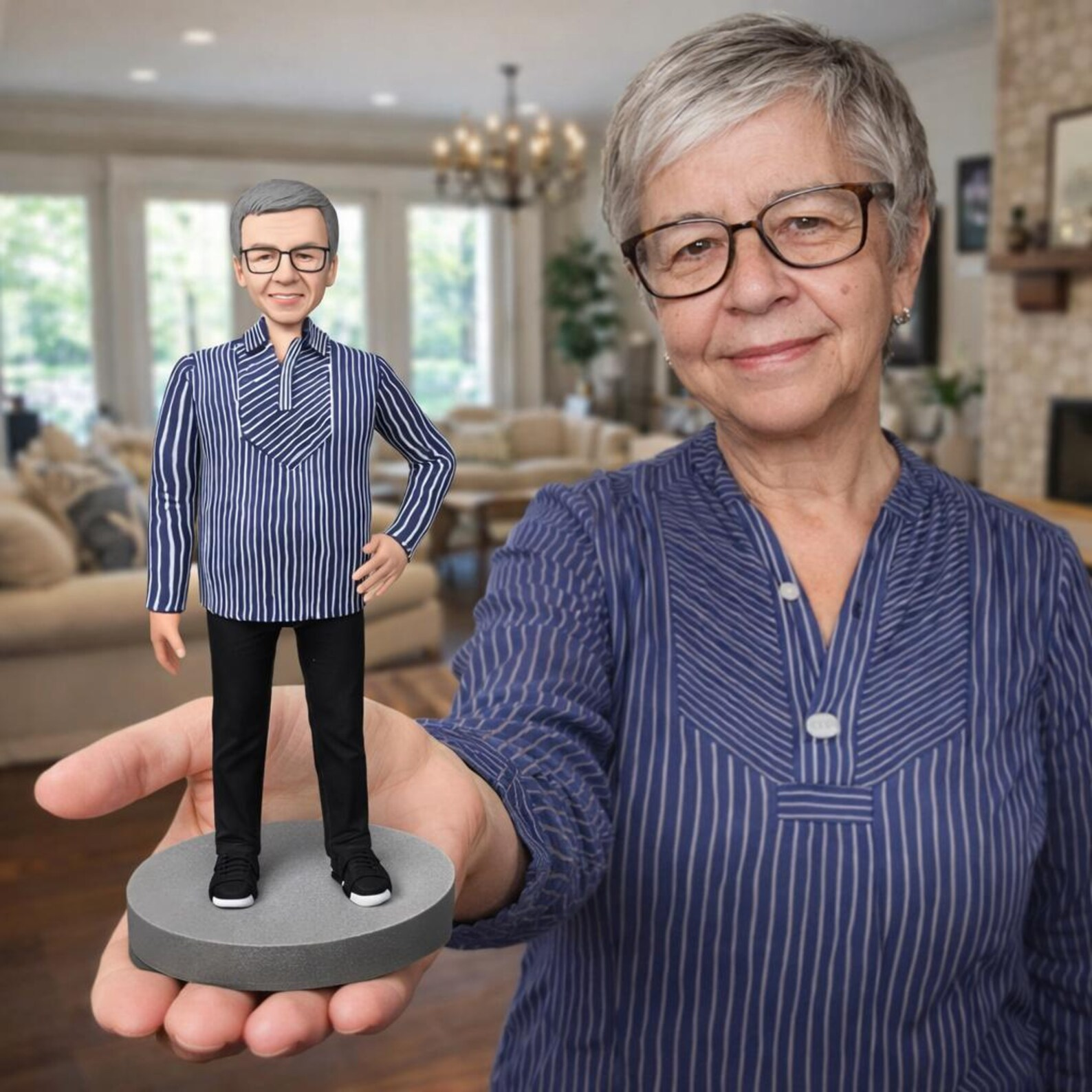 Personalized Gift handmade From Photo – Custom Bobblehead Figurine for grandma