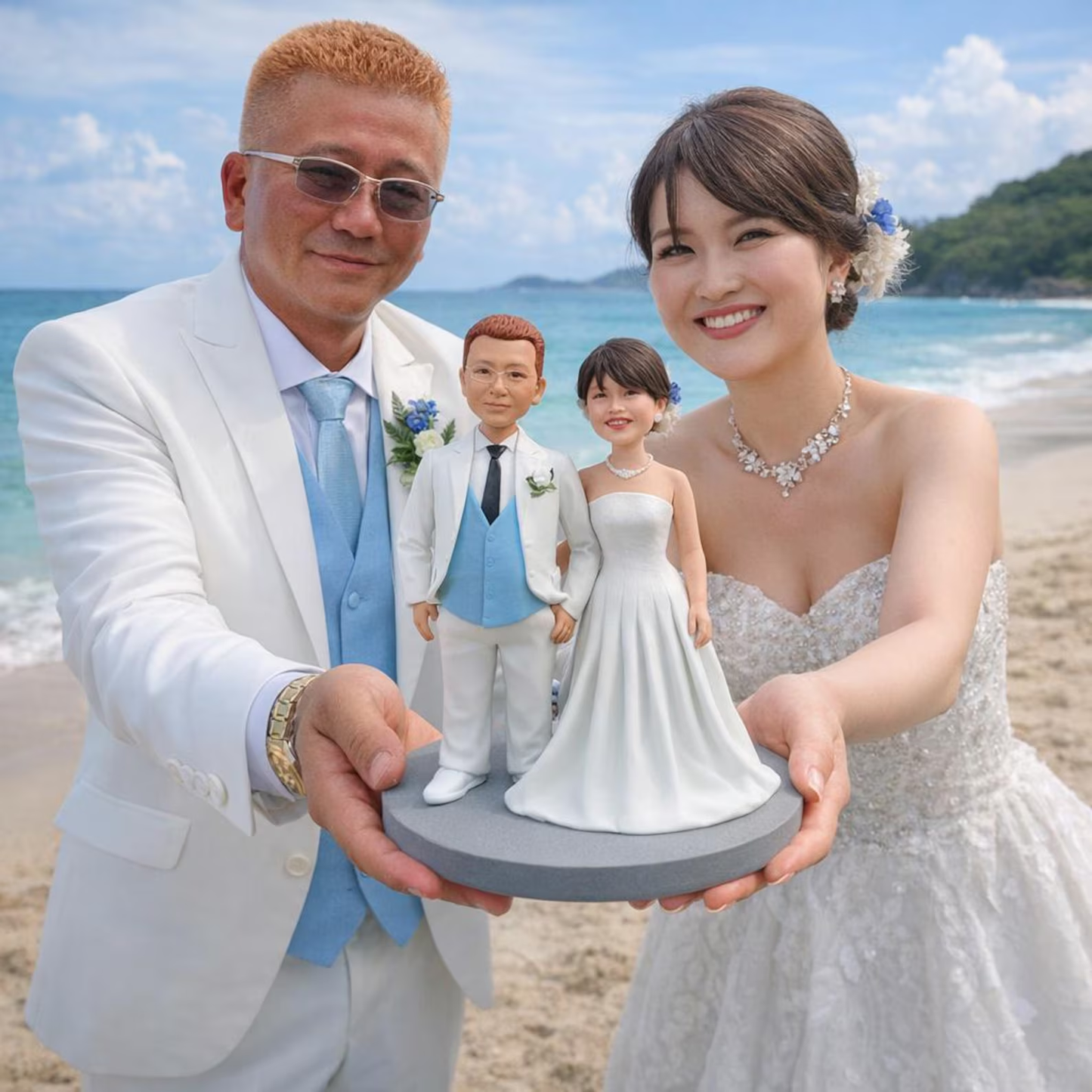Personalized Wedding Cake Topper，Bride & Groom Figurines handmade from photo