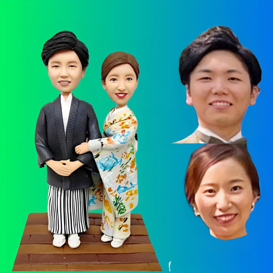 Personalized Custom Couple Bobbleheads from Your Photos - Perfect Anniversary & Wedding Gift