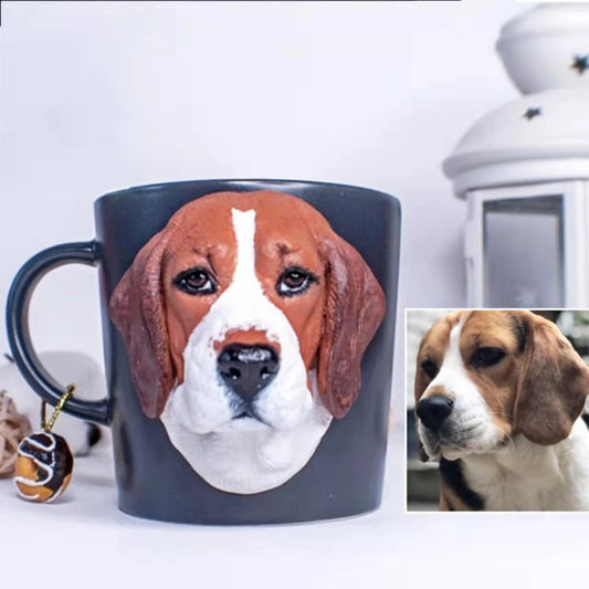 Custom pet mug with picture, personalized dog mug gifts with photo, customized cat coffee mug, pet portrait figurine, pet memorial figure
