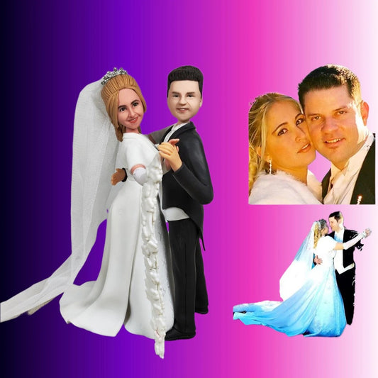 Personalized Custom Couple Bobbleheads from Your Photos - Perfect Anniversary & Wedding Gift