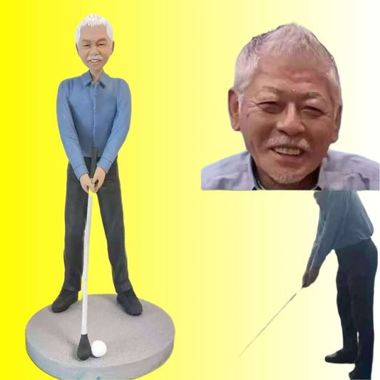 Personalisierte Golf-Wackelkopf | Individueller Golf-Geschenke | Handgefertigte Golf-Figur für Papa, Golf-Geschenke für Männer und Frauen