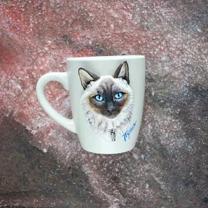 Custom pet figurine ceramic mug with picture, Personalized pet portrait figure cup, unique gifts for pet lover, pet memorial, pet loss - uDesign Gift