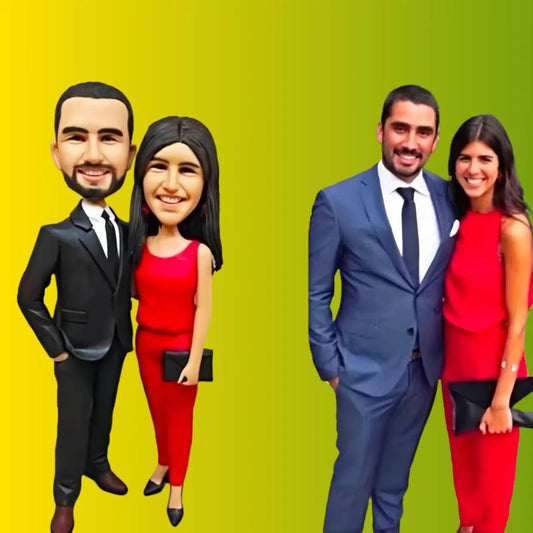 Personalized Custom Couple Bobbleheads from Your Photos - Perfect Anniversary & Wedding Gift