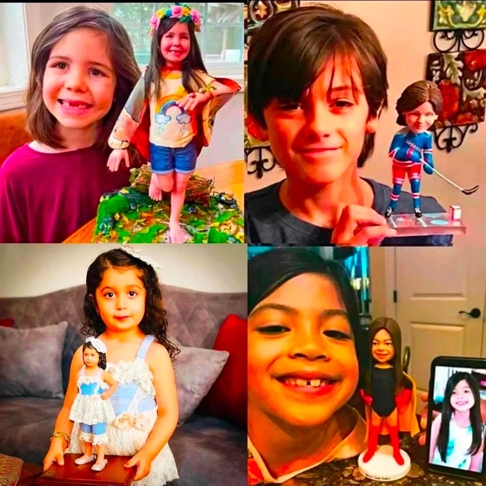 Personalisierte Figuren Baby vom Foto- Individuelle  Wackelkopfpuppe - Geschenk für Kinder & Teens
