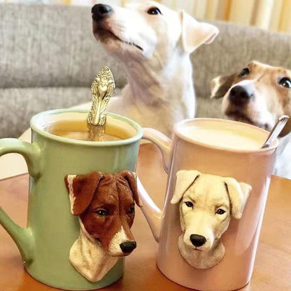 Custom pet figurine ceramic mug with picture, Personalized pet portrait figure cup, unique gifts for pet lover, pet memorial, pet loss - uDesign Gift