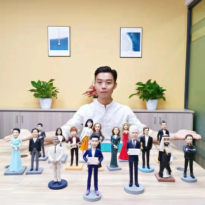 best custom bobbolehead maker studio udesign display many personalized bobblehead & figurine