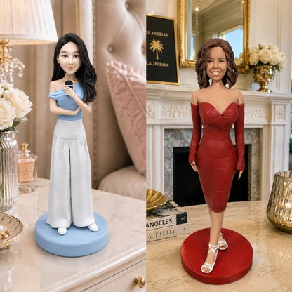 Personalized figurine displayed on a Bedside table
and Hall mantel as an birthday keepsake
