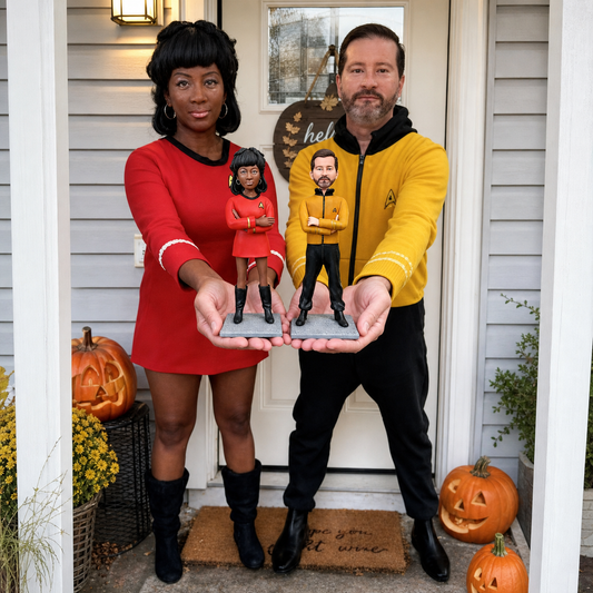 Couple Christmas gift custom bobblehead from photo with personalized outfits