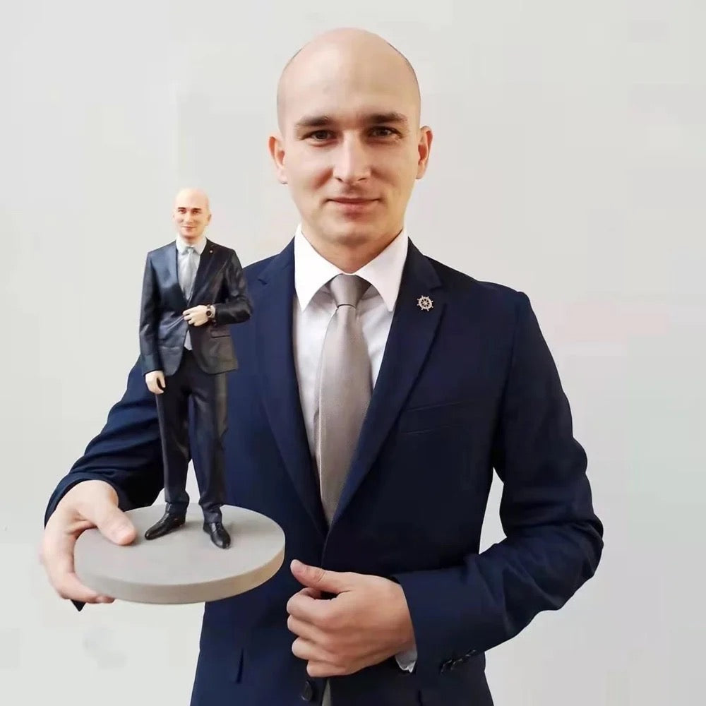 Custom action figure men from photo, personalized figurine cake topper, unique handmade gift at www.udesigngift.com