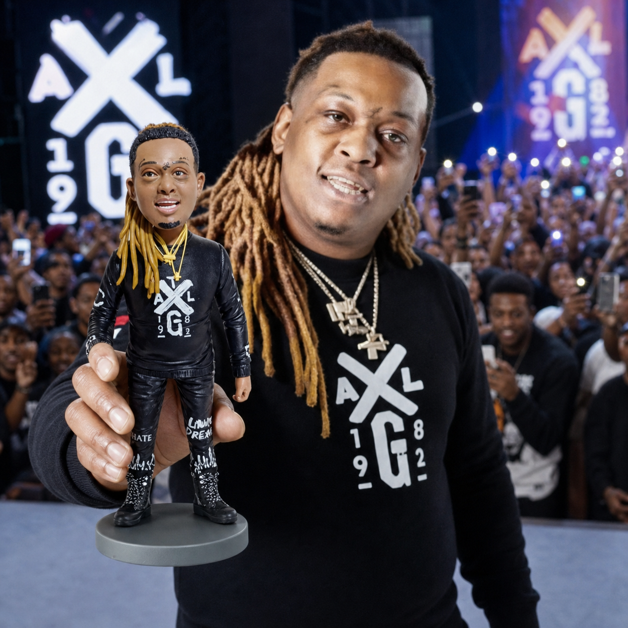  Custom African American singer figurine from photo as personalized musician gift